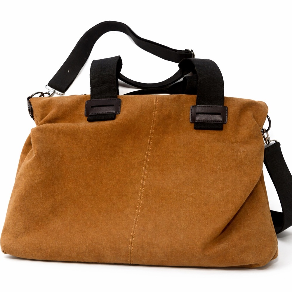 Camel canvas duffle bag/ work bag